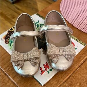 Sugar Silver Dress Shoes with Bow Detail
